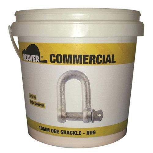 Beaver Commercial Screw Pin Dee Shackle Hot Dip Galvanised- 5mm 3/16" - Pail of 50