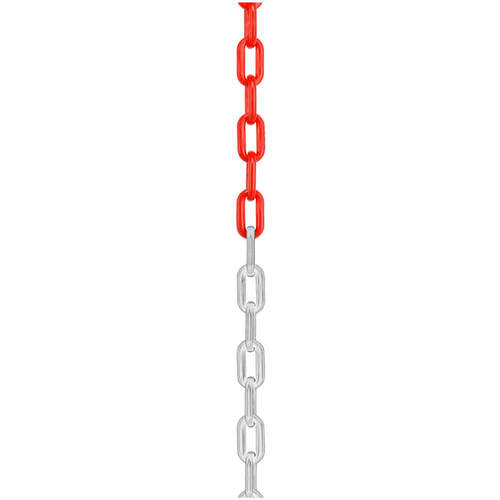 Beaver Plastic Chain Long Link Lightweight Heavy Duty Red/White - 50m Reel