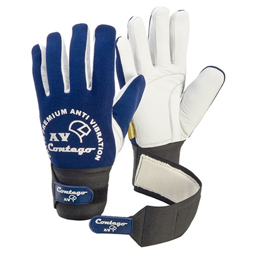 Contego Coantivib Anti-Vibration Cut 3  Gloves, Blue/White, Large - Pack of 6