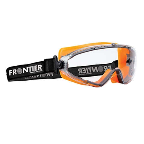 Frontier Clarity Splash Proof Safety Goggle, Clear/Orange - Pack of  12