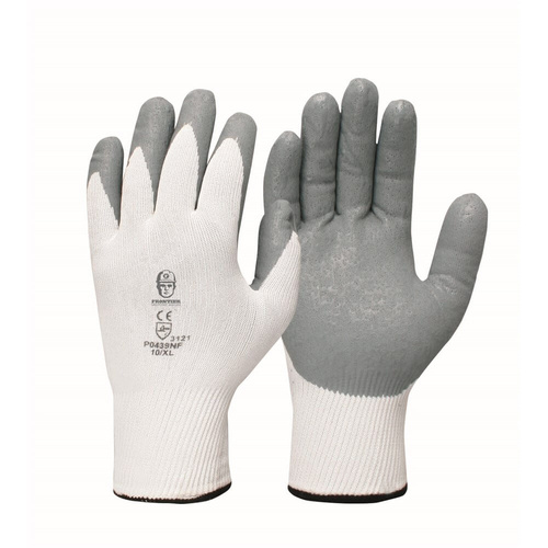 Frontier Takt Nitrile Foam Gloves, Grey/White, Size 6 - Pack of 12
