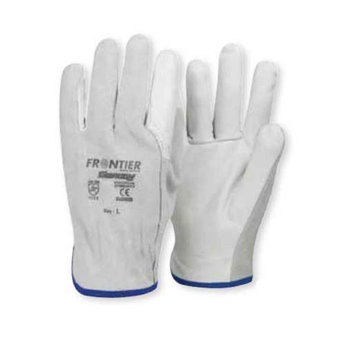 Frontier Swaggy Suede Leather Rigger Gloves, 25cm Length, White, Large - Pack of 12