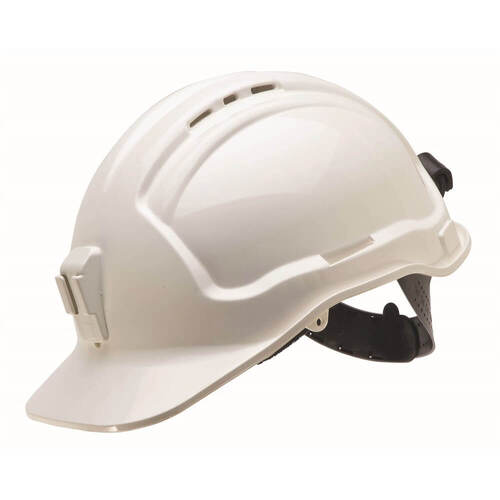 Tuffgard Miners Non Vented Hard Hat, Metal Lamp Bracket, White
