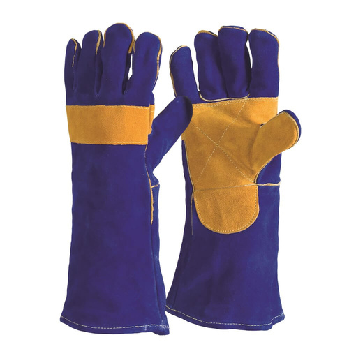 Frontier Welder Reinfornced Palm Aramid Gauntlet Gloves, Blue - Pack of 12