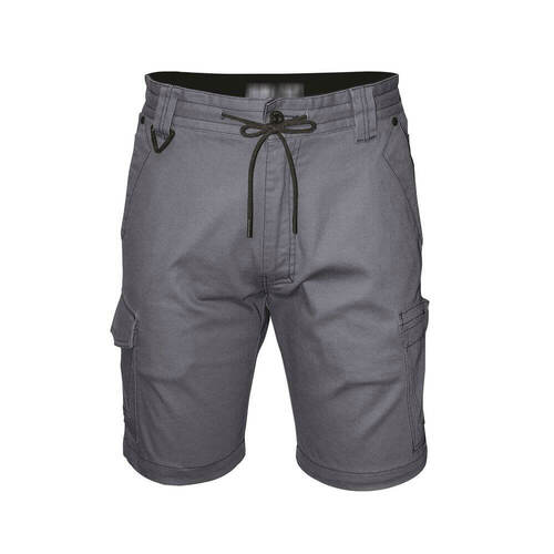 Mack Workwear Mens Stretch Twill Cargo Shorts, Alloy, Size 77