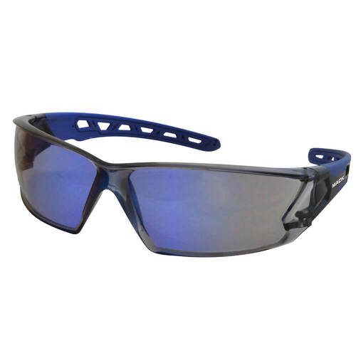 Mack Chronos Sports Style Safety Spectacles, Blue Mirror/Blue