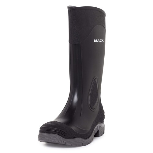 Mack Pump Safety Gumboots, Black/Grey -Size 5