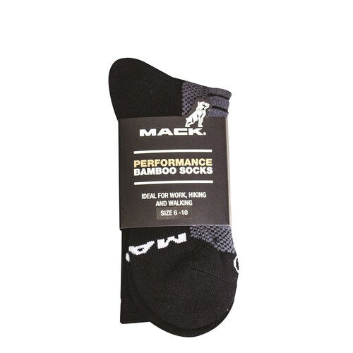 Mack Workwear Performance Socks, Black/Alloy - UK/AUS Size 6 - 10