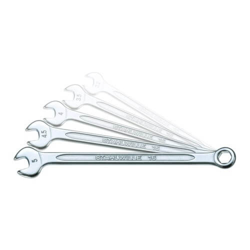 Stahlwille Combination Spanner Set Small 3.2 - 5mm 6-Point #16 5-Piece SW16/5