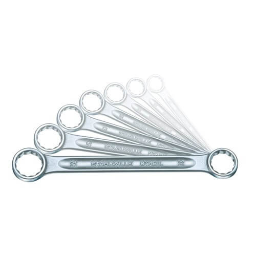 Stahlwille Double-Ended Ring Spanner Set 10-Piece 6 x 7mm - 30 x 32mm, Flat SW21/10