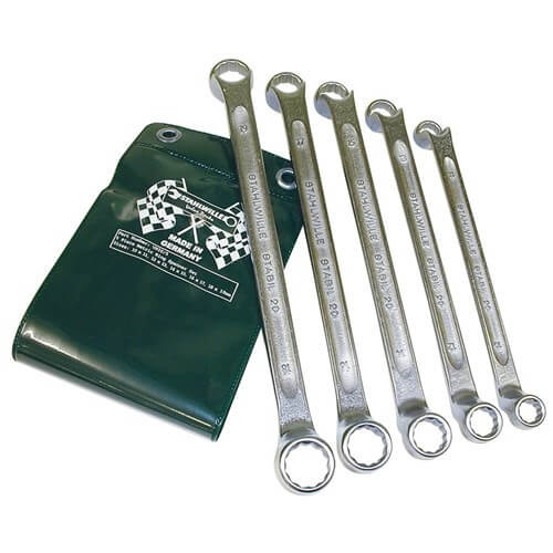 Stahlwille Double-Ended Ring Spanner Set 5 -Piece 10 x 11mm - 18 x 19mm, Offset SWVP20/5