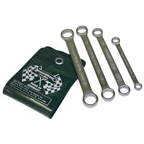 Stahlwille Double-Ended Ring Spanner Set 4 -Piece 8 x 10mm - 16 x 17mm, Flat SWVP21/4