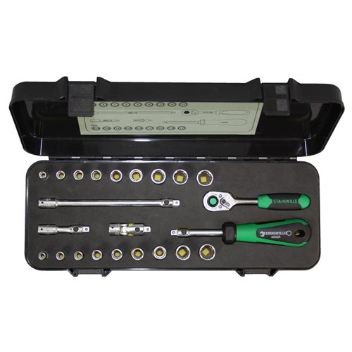 Stahlwille Socket & Accesory 1/4" Drive 5-14mm & 5/32" - 9/16", Set 26-Piece SW40D/40AD/21/5TCS