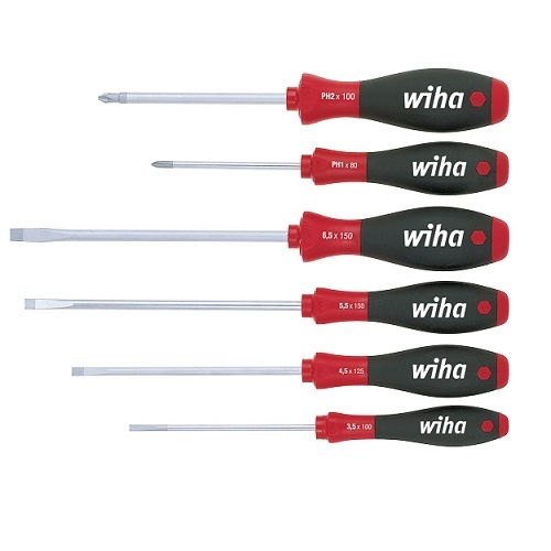 Wiha Slotted & Phillips Screwdriver Set, 6 Pieces - 07152(302HK6SO)