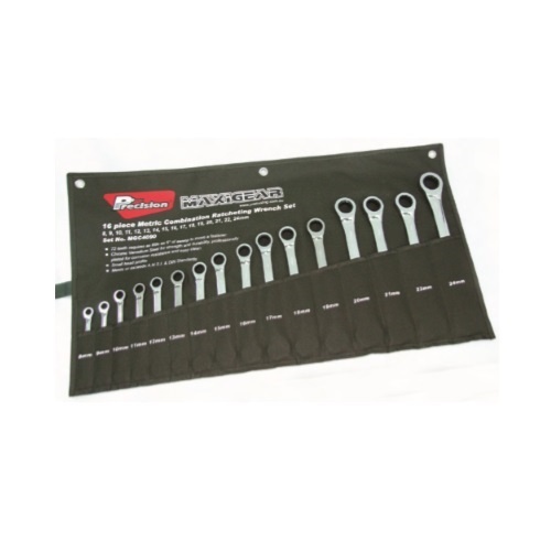 Maxigear Combination Ratcheting Wrench, 16 Pieces Metric Set