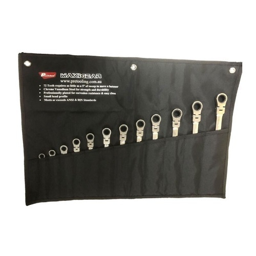 Maxigear Flex Head Ratcheting Wrench, 13 Pieces SAE Set