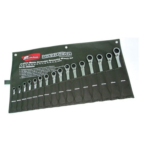 Maxigear Reversible Ratcheting Wrench, 12 Pieces Metric Set