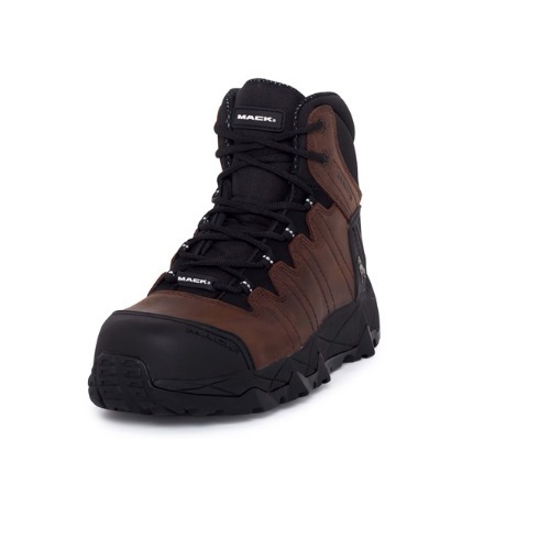 Mack Octane Lace-Up Safety Boots, Brown - UK/AUS Size 12