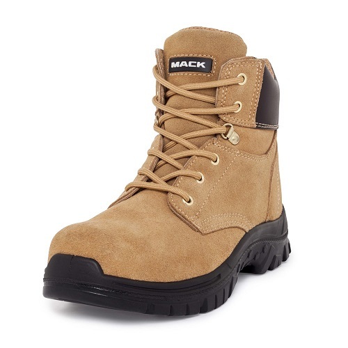 Mack Carpenter Lace Up Zip Safety Boots, Honey -UK/AUS Size 8.5