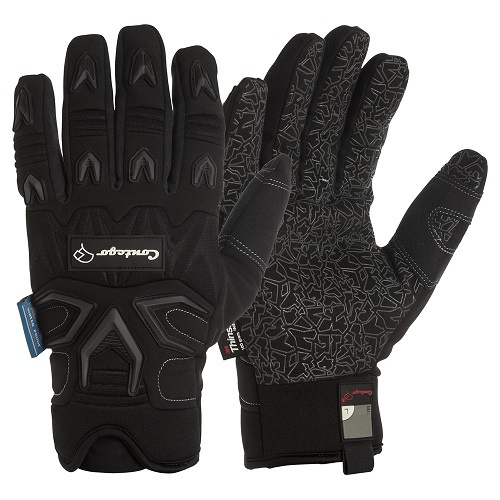 Contego Chillagoe Cold/Wet Environs Mechanics Gloves Black, Med - Pack of 6