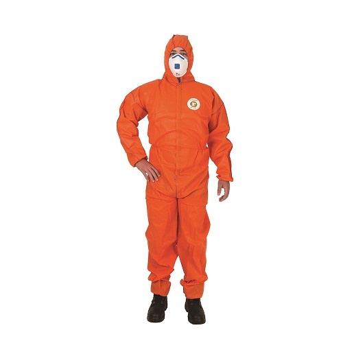 Frontier SMS Type 5 and 6 Disposable Coveralls Orange, L - Pack of 50