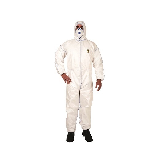 Frontier SMS Type 5 and 6 Disposable Coveralls White, L - Pack of 50