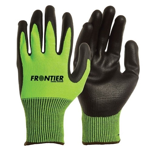 Frontier Iguana Cut 5 Nitrile Gloves Fluro Lime, Med