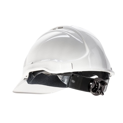 Frontier Tuffgard Vented Hard Hat W/ Ratchet Harness White, One Size Fits All