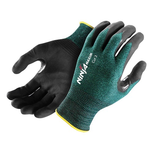 Ninja Maxim Cut 3 Gloves Green, Small - Pack of 12