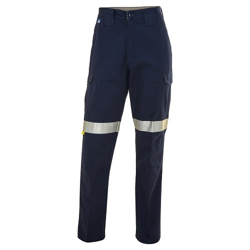 WS Workwear Mens Cargo Pants W/ Reflective Tape Navy, 72 Regular