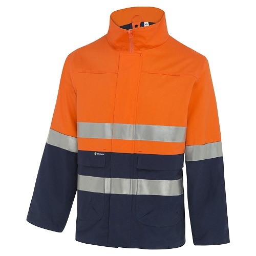WS Workwear 4-in-1 Jacket W/ Reflective Tape Orange/Navy, 4XL