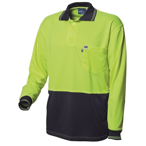 WS Workwear Hi-Vis Polo Shirt Lime/Navy, 4XL