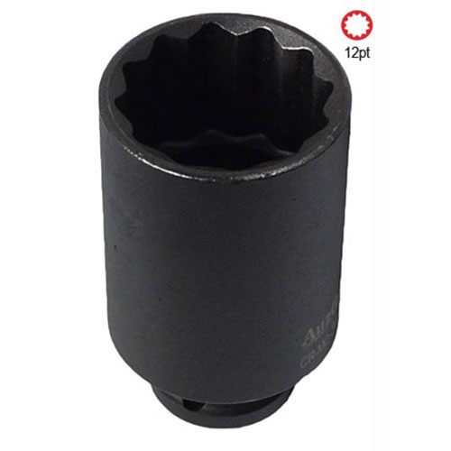 AuzGrip® 1/2'' Square Drive 12Point Standard Deep Impact Socket 8mm