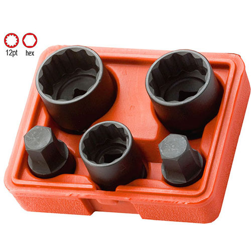 AuzGrip® 1/2'' Square Drive Impact Socket Set Metric, 5 Pieces