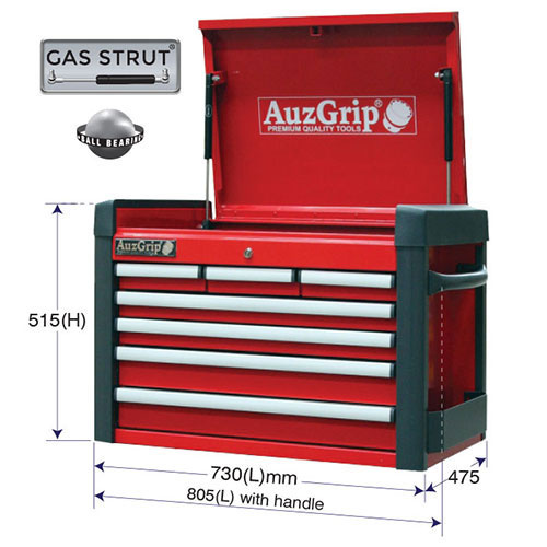 AuzGrip® 7 Drawer Chest Cabinet Red 724 x 470 x 512mm