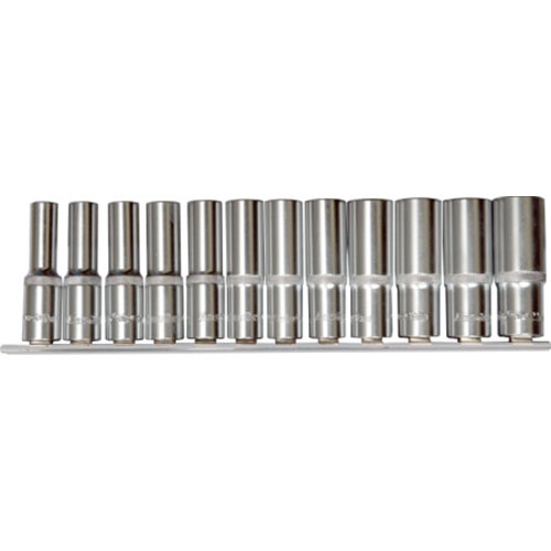 AuzGrip® 1/2" Square Drive 12Point Deep Socket SAE Set, 11 Pieces