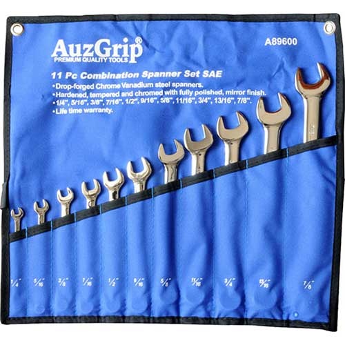 AuzGrip® Combination Spanner Imperial Set, 11 Pieces