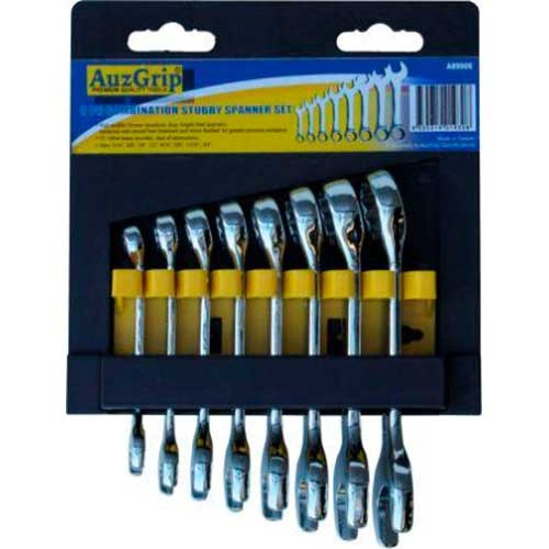 AuzGrip® Combination Stubby Spanner Imperial Set, 8 Pieces