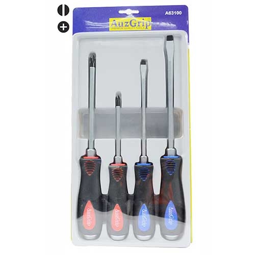AuzGrip® Tang-Thru Screwdriver Set, 4 Pieces