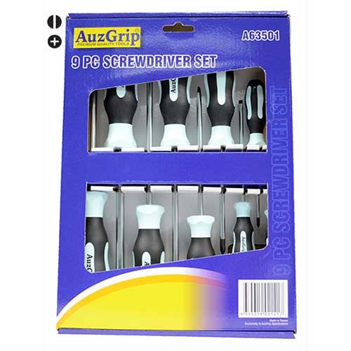 AuzGrip® Screwdriver Set, 9 Pieces