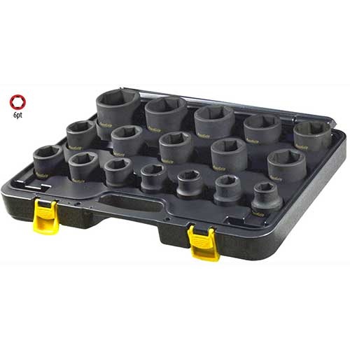 AuzGrip® 3/4'' Sq. Drive 6 Point Impact Socket Imperial Set, 17 Pcs.