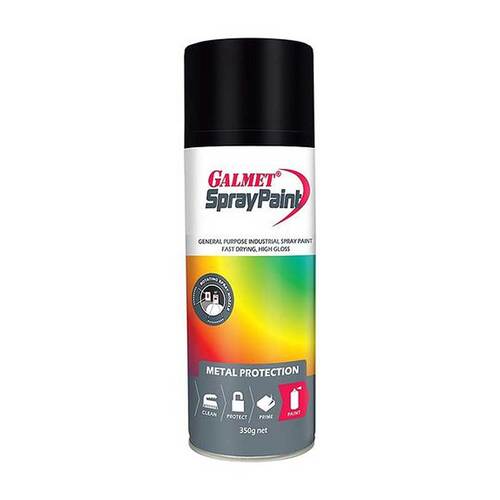 Galmet® Spray Paint Enamel 350g, Black High Gloss