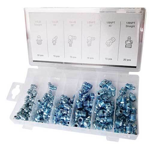Grip® Grease Fitting Assortment Imperial Set, 110 Pieces