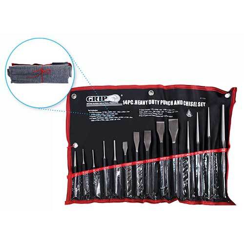 Grip® Cold Chisel, Pin and Taper Punch Set, 14 Pieces