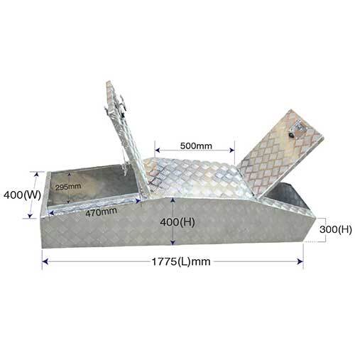 Grip® 1775 x 400 x 400mm Aluminium Gullwing Tool Box