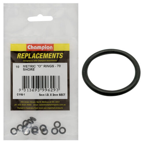 Champion C116-1 O-Ring Refill Metric 5 x 2mm - 10/Pack