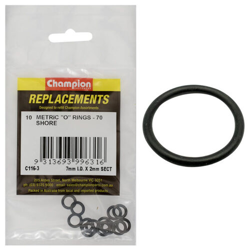 Champion C116-3 O-Ring Refill Metric 7 x 2mm - 10/Pack