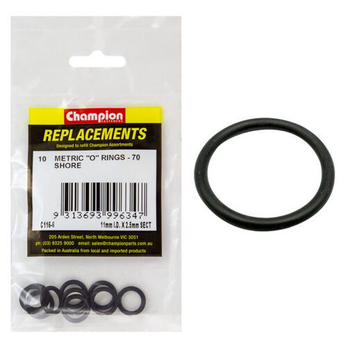 Champion C116-6 O-Ring Refill Metric 11 x 2.5mm - 10/Pack