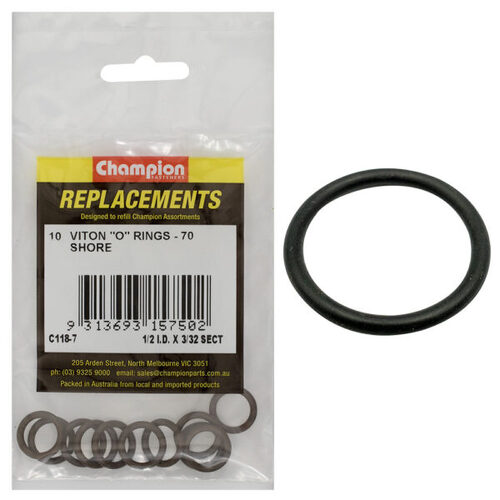 Champion C118-7 Viton O-Ring Imperial Refill 1/2" x 3/32" - 10/Pack