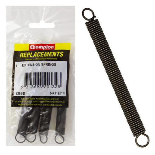 Champion C101-27 Extension Spring 95 x 12 x 1.4mm - 4/Pack